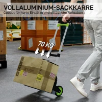 HOMCOM Vouwbare steekwagen aluminium Transportkar met telescopische handgreep Verstelbaar tot 100 cm(m-4)