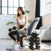 SPORTNOW Halterstandaard voor 10 halters, 5 niveaus, stevig stalen frame, tot 100 kg, zwart, 66 x 35 x 33 cm(m-2)