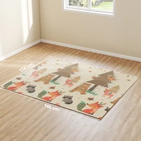 AIYAPLAY Spielmatte Baby 196 x 176 x 1,5 cm faltbar Doppelseitige Krabbelmatte Mehrfarbig(m-3)