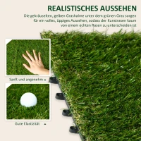 Outsunny Kunstgras, natuurgetrouw, met drainagefunctie, 11K vezels/m², 25mm hoogte, set van 10 stuks van 30x30cm, groen(m-4)