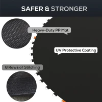 SPORTNOW Replacement Trampoline Mat with Spring Pull Tool, 72 V-Hooks, for 12ft Trampoline using 14cm Springs, Black(m-6)