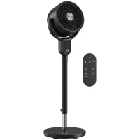 HOMCOM Ventilateur sur pied silencieux 20 dB, oscillation 70°+90°, 8 vitesses, télécommande, minuterie 12H, hauteur réglable(m-13)
