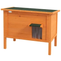 PawHut Buiten Kattenhuis Luxe Klein Weerbestendig met 1 Raam en 1 Ingang 85x50x68,5cm Oranje+Groen(m-10)