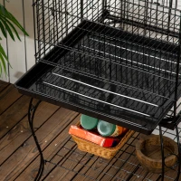 Pawhut Colivie pentru Pasari si Papagali – Negru 51×51×153 cm cu Roti(m-11)