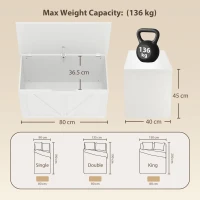 HOMCOM Comodă cu Capacitate de Încărcare de 136 kg, 80x40x45cm, Alb(m-3)