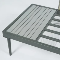 Outsunny Thee-Piece 'L' Rattan Sofa Set - Grey(m-10)