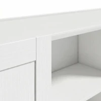 HOMCOM Sideboard Buffet Cabinet, 133 cm Storage Cabinet with 2 Open Shelves, 2 Cupboards and Soft Close Doors, White(m-9)