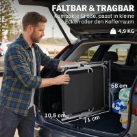 Outsunny Klapbare ligstoel met zonnescherm, verstelbare rugleuning, metalen frame, 187 x 58 x 36 cm, zwart(m-7)