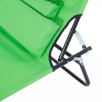 Outsunny Zonneligstoel met Leesvenster & Kussens, Inklapbaar, Waterafstotende Hoes, Metalen Frame, 187 x 58 x 36 cm, Groen(m-11)