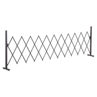 Outsunny Hek Voortuin Flexibel Breedte Scharend Hekwerk 300 Cm Tuin Afscheiding, Bruin(m-10)