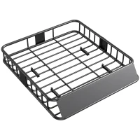 HOMCOM Auto Dakbagagedrager, Dakmand, 90,7 kg Draagvermogen, met Winddeflector, Stalen Buizen, Zwart(m-1)