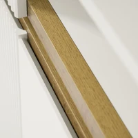 Comodă modernă cu bandă LED, 2 sertare și 3 uși, polițe reglabile, 140x40x85 cm, Alb(m-11)