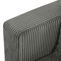 HOMCOM 3 Seater Sofa with Wide Seat, Corduroy Fabric Couch with Deep Seat, Spring Cushion, Light Grey(m-13)