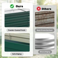Outsunny Raised Beds for Garden, Galvanized Outdoor Planters, for Herbs and Vegetables, Use for Patio, Backyard, Balcony, Green(m-5)