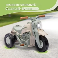 AIYAPLAY Moto electrică pentru copii 2-5 ani, 3 roți, 6 V, 3 km/h, cu funcție de bule, efecte luminoase și sonore, crem(m-7)