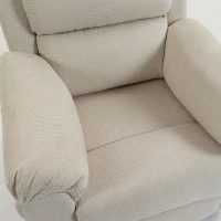 HOMCOM Fauteuil Inclinable de Massage et Chauffage, Fauteuil de Relaxation, Appuie-tête Réglable Poches Latérales, Crème(m-12)