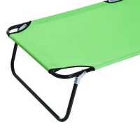 Outsunny Zonneligstoel met Leesvenster & Kussens, Inklapbaar, Waterafstotende Hoes, Metalen Frame, 187 x 58 x 36 cm, Groen(m-13)