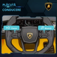 AIYAPLAY Mașină electrică 12V cu licență Lamborghini Revue vehicul electric telecomandă viteză 3-5 km/h 3-5 ani galben(m-5)