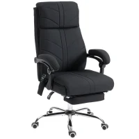 Vinsetto High Back Vibration Massage Office Chair with Footrest, Heated, Black(m-1)
