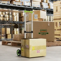 HOMCOM Vouwbare steekwagen aluminium Transportkar met telescopische handgreep Verstelbaar tot 100 cm(m-2)