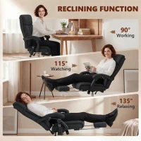 Vinsetto High Back Vibration Massage Office Chair with Footrest, Heated, Black(m-7)