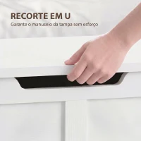 HOMCOM Baú de Arrumação 100L com Dobradiça de Segurança e Puxador em U para Hall de Entrada ou Sala 80x40x45 cm Branco(m-6)