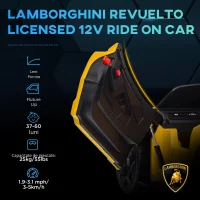 AIYAPLAY Mașină electrică 12V cu licență Lamborghini Revue vehicul electric telecomandă viteză 3-5 km/h 3-5 ani galben(m-9)