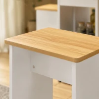 HOMCOM Ensemble table salle à manger pliante avec 4 chaises, table de cuisine avec chaises pour 4 personnes, roulettes, chêne(m-13)