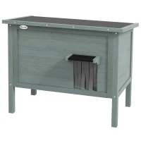 PawHut Buitenkattenhuis Kattenhut, Weerbestendig, 1 Raam, 1 Deur, 85 x 50 x 68,5 cm, Donkergrijs+Zwart(m-10)