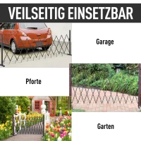 Outsunny Hek Voortuin Flexibel Breedte Scharend Hekwerk 300 Cm Tuin Afscheiding, Bruin(m-5)