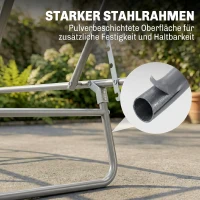 Outsunny Klapbare ligstoel met zonnescherm, verstelbare rugleuning, metalen frame, 187 x 58 x 36 cm, lichtgrijs(m-8)