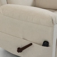 HOMCOM Fauteuil Inclinable de Massage et Chauffage, Fauteuil de Relaxation, Appuie-tête Réglable Poches Latérales, Crème(m-14)