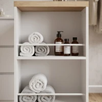 HOMCOM Vanity Table, Dressing Table with 6 Drawers and 3-Tier Shelf for Women and Girls, White(m-10)