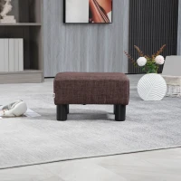 HOMCOM Poef met stoffen bekleding in linnenlook, tot 100 kg, bruin, 40 x 30 x 24 cm(m-8)