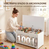 HOMCOM Cassapanca con Cerniera di Sicurezza e Presa a U, Portata 136 kg(m-4)
