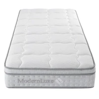Saltea cu arcuri pocket 7 zone 90x200 cm H3, hibrid din spumă rece, 200x90x25 cm, Alb(m-6)