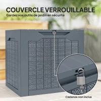 Outsunny Coffre de Rangement Extérieur 97L avec Poignées Encastrées, Malle de Rangement Extérieur Étanche, 56x41x50cm, Gris Clair(m-6)