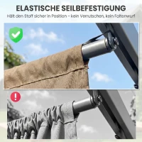 Outsunny Ersatzdach für 3 x 3 m Pergola, einziehbar, mit Regenabflusslöchern, wetterfest, Polyester, 250 x 255 cm Braun(m-7)