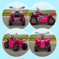 HOMCOM Elektro-Kinderquad, 2,5 km/h, Vorwärts- & Rückwärtsgang, für 18-36 Monate, Rosa(m-7)