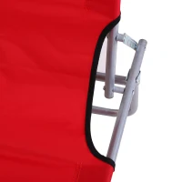 Outsunny Klapbare ligstoel met zonnescherm, verstelbare rugleuning, metalen frame, 187 x 58 x 36 cm, rood(m-7)