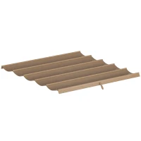 Outsunny Ersatzdach für 3 x 3 m Pergola, einziehbar, mit Regenabflusslöchern, wetterfest, Polyester, 250 x 255 cm Braun(m-11)