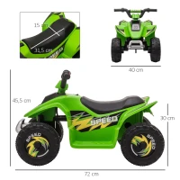 HOMCOM Kinder Quad Elektro 6V Kinderquad mit Vorwärts-, Rückwärtsfunktion für Kinder 1,5-3 Jahre bis 20 kg Grün(m-3)