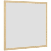 HOMCOM Miroir mural carré 50 x 50 cm, cadre en bois naturel, idéal pour la salle de bain, salon ou chambre(m-12)