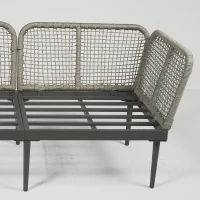 Outsunny Thee-Piece 'L' Rattan Sofa Set - Grey(m-11)