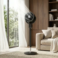 HOMCOM Ventilateur sur pied silencieux 20 dB, oscillation 70°+90°, 8 vitesses, télécommande, minuterie 12H, hauteur réglable(m-11)