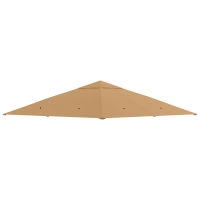 Outsunny partytentdak, vervangend dak voor partytent, partytentafdekking, polyester bescherming tegen de zon, beige 3 x 3 m