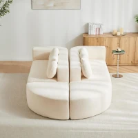 Modulare Schlafcouch mit Schlaffunktion, hochelastischer Schwamm und Taschenfederkern, 292x165x68 cm, Beige(m-5)