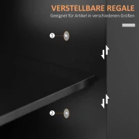 HOMCOM Keukentrolley Serveerwagen Keukenblok, 1 Kruidenrek, 1 Handdoekhouder, 109 cm x 40 cm x 89 cm, Zwart(m-6)