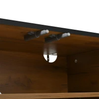 Comodă TV joasă, cu design geometric contrastant, potrivită pentru televizoare de până la aprox. 65 inch, 153x40x50 cm, Culoare naturală(m-10)