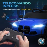 AIYAPLAY Macchina Elettrica per Bambini a Licenza BMW M4 con Telecomando, Clacson e Fari, 108x69.5x51 cm, Blu(m-8)